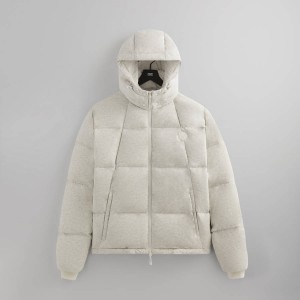 White Men Kith Jersey Midi Puffers | 5619-JFLPN
