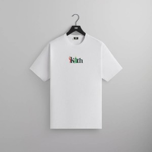 White Men Kith Kithmas Comic Santa Rodeo T-Shirt | 3021-UNBDA