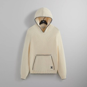 White Men Kith Knit Miles Hoodie | 9671-VPQZC
