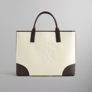 White Men Kith Leather Trimmed Canvas Tote Bags | 1905-DKVZX