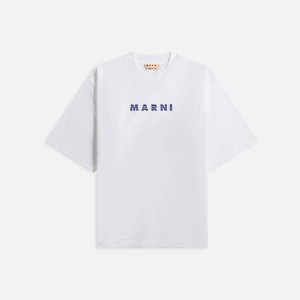 White Men Kith Marni Printed Stripe Logo Shirts | 4083-OLAYT