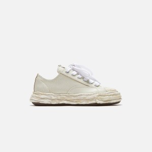 White Men Kith Mihara Yasuhiro Peterson Low 23 Cracking Leather Sneakers | 7032-NEJXS
