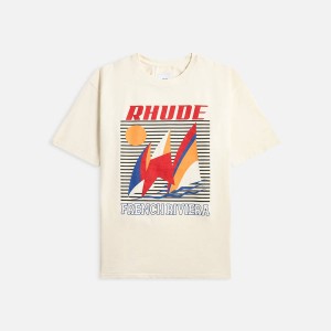 White Men Kith Rhude Poster T-Shirt | 4265-KXYRZ