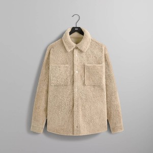 White Men Kith Shearling Apollo Shirts | 0925-VHPUC