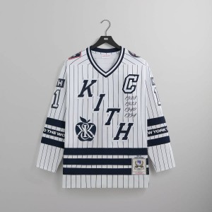 White Men Kith and Mitchell and Ness for the New York Rangers Mark Messier Jersey T-Shirt | 7563-DLMEQ
