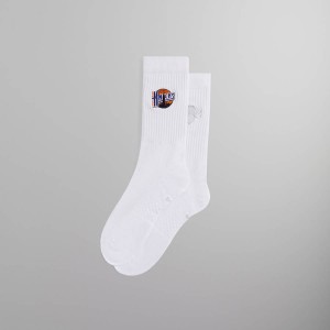 White Men Kith and Stance for the New York Knicks New York City Crew Socks | 5041-BQCIX