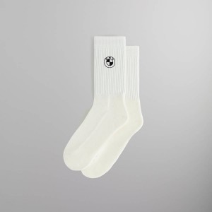 White Men Kith for BMW Rondel Crew Socks | 2495-TVSBI
