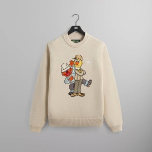 White Men Kith for Sesame Street Bert and Earnie Crewneck Sweater Sweatshirts | 1037-YCEIL