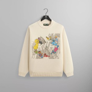 White Men Kith for Sesame Street City Outline Sweater Sweatshirts | 5832-VUAQO
