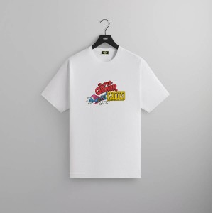 White Men Kith for Sesame Street Super Grover Sketch Shirts | 3791-GTPVU