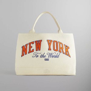 White Men Kith for the New York Knicks Canvas Tote Bags | 9305-NEHXF