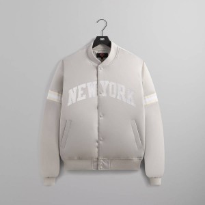 White Men Kith for the New York Knicks Empire Satin Bomber Jackets | 9250-VKGBU