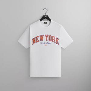 White Men Kith for the New York Knicks New York to the World Vintage T-Shirt | 1308-DMVNR