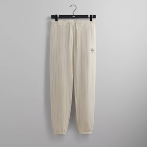 White Men Kith for the New York Knicks NY Pinstripe Williams I Sweat Pants | 8706-UPBND