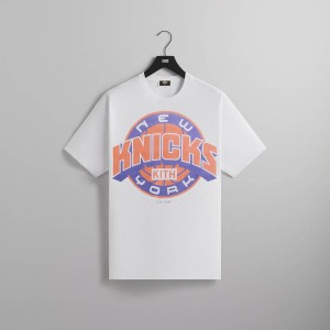 White Men Kith for the New York Knicks Showtime Vintage T-Shirt | 5016-LQYBC