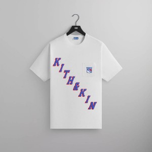 White Men Kith for the New York Rangers and Kin T-Shirt | 8645-CEOPR