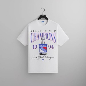 White Men Kith for the New York Rangers Champion Vintage T-Shirt | 8247-IATSG