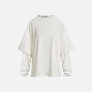 White Women Kith Aya Muse Basics Double Layer T-Shirt | 4682-FICHN