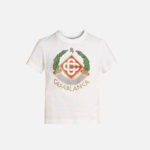White Women Kith Casablanca Casa Crest Printed Fitted T-Shirt | 1689-CXPBH