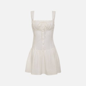 White Women Kith Frankies Bikinis Christa Gauze Dress | 2154-ZFNRU
