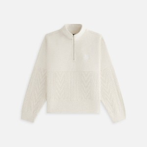 White Women Kith Hunter Cable Panelled Quarter Zip Sweatshirts | 7958-AIONV