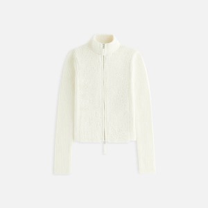 White Women Kith Ina Cowlick Fur Track Zip Jackets | 2598-YWTFO