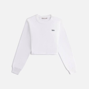 White Women Kith Lucy Cropped Long Sleeve II Shirts | 5267-NDQSJ