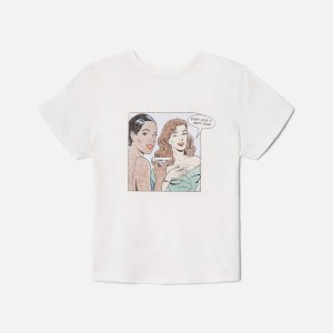 White Women Kith ReDone Happy Hour Graphic T-Shirt | 7321-ZSEYP