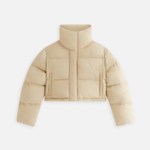 White Women Kith Shae Cropped Denim Puffers | 1329-QKNHI