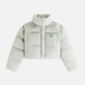 White Women Kith Shae Cropped Fur Puffers | 7420-SPLRF