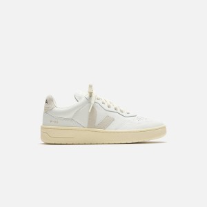 White / Beige Men Kith Veja V-90 Sneakers | 6045-XVIWB