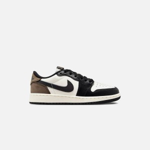 White / Black Kids' Kith Jordan GS Air Jordan 1 Low OG Sneakers | 9320-RMPWQ