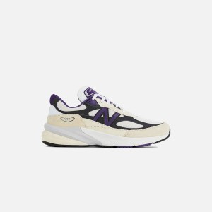 White / Black Purple Men Kith New Balance Made in USA 990v6 Sneakers | 9705-JMYDL