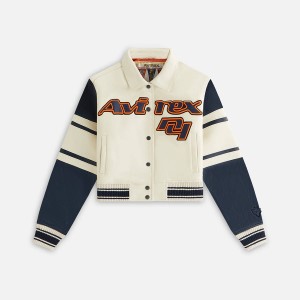 White / Black Women Kith and AVIREX for the New York Knicks Icon Jackets | 0423-ZIEFQ