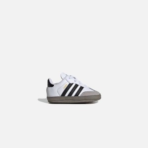 White / Black / Grey Kids' Kith adidas Samba Crib Sneakers | 5687-QXNDP