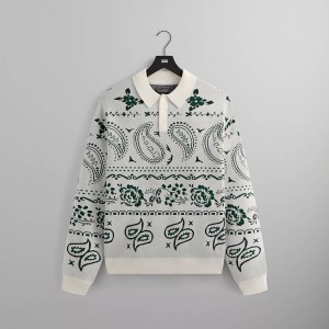 White / Blue Men Kith Harmon Rugby Sweater Shirts | 4185-KMXAT
