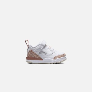 White / Brown / Light Beige / Pink Kids' Kith Jordan TD Spizike Low Sneakers | 1724-FCUAB