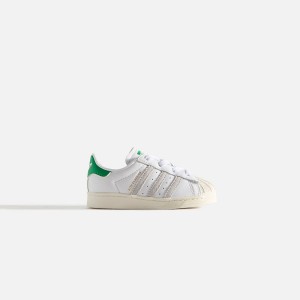 White / Green Kids' Kith Classics for adidas Originals TD Superstar Sneakers | 3814-YJNGB