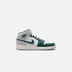 White / Green Kids' Kith Jordan GS Air Jordan 1 Mid SE Sneakers | 7361-CELPD