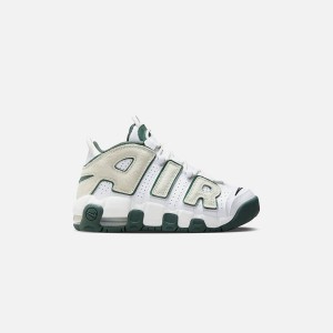 White / Green Kids' Kith Nike GS Air More Uptempo Sneakers | 4103-ALYVZ