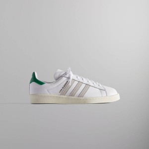White / Green Men Kith Classics for adidas Originals Campus 80s Sneakers | 1286-ZHGNA