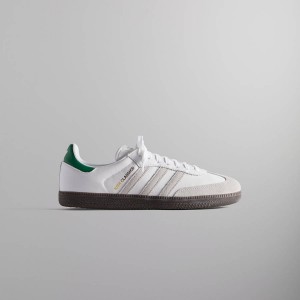 White / Green Men Kith Classics for adidas Originals Samba OG Sneakers | 1460-RISKY