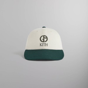 White / Green Men Kith and Giorgio Armani Two Tone Baseball Cap | 6251-CNEFP