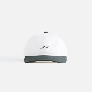 White / Grey Kids' Kith Script Greenwich Cap Headwear | 7986-DOKNG