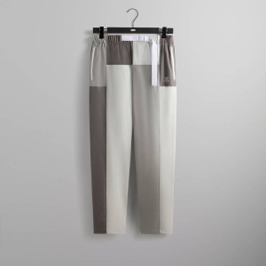 White / Grey Men Kith Color-Blocked Belted Callum Pants | 7562-RXJLI