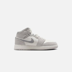White / Grey / Green Kids' Kith Jordan GS Air Jordan 1 Mid SE Sneakers | 6231-ROUZN