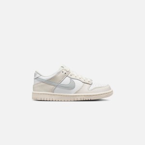 White / Light Silver Kids' Kith Nike GS Dunk Low Sneakers | 3457-LPMCJ