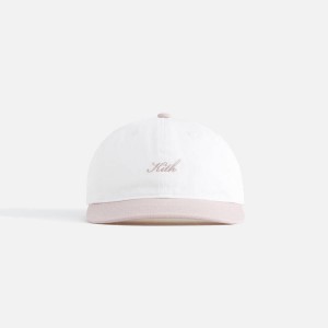 White / Pink Kids' Kith Script Greenwich Cap Headwear | 3209-GTEJK