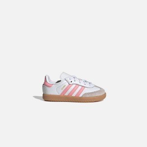 White / Pink Kids' Kith adidas TD Samba OG Sneakers | 1526-QSEWR