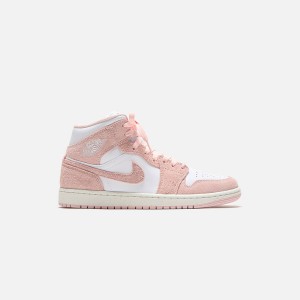 White / Pink Men Kith Jordan Air Jordan 1 Mid SE Sneakers | 6509-NRJLW